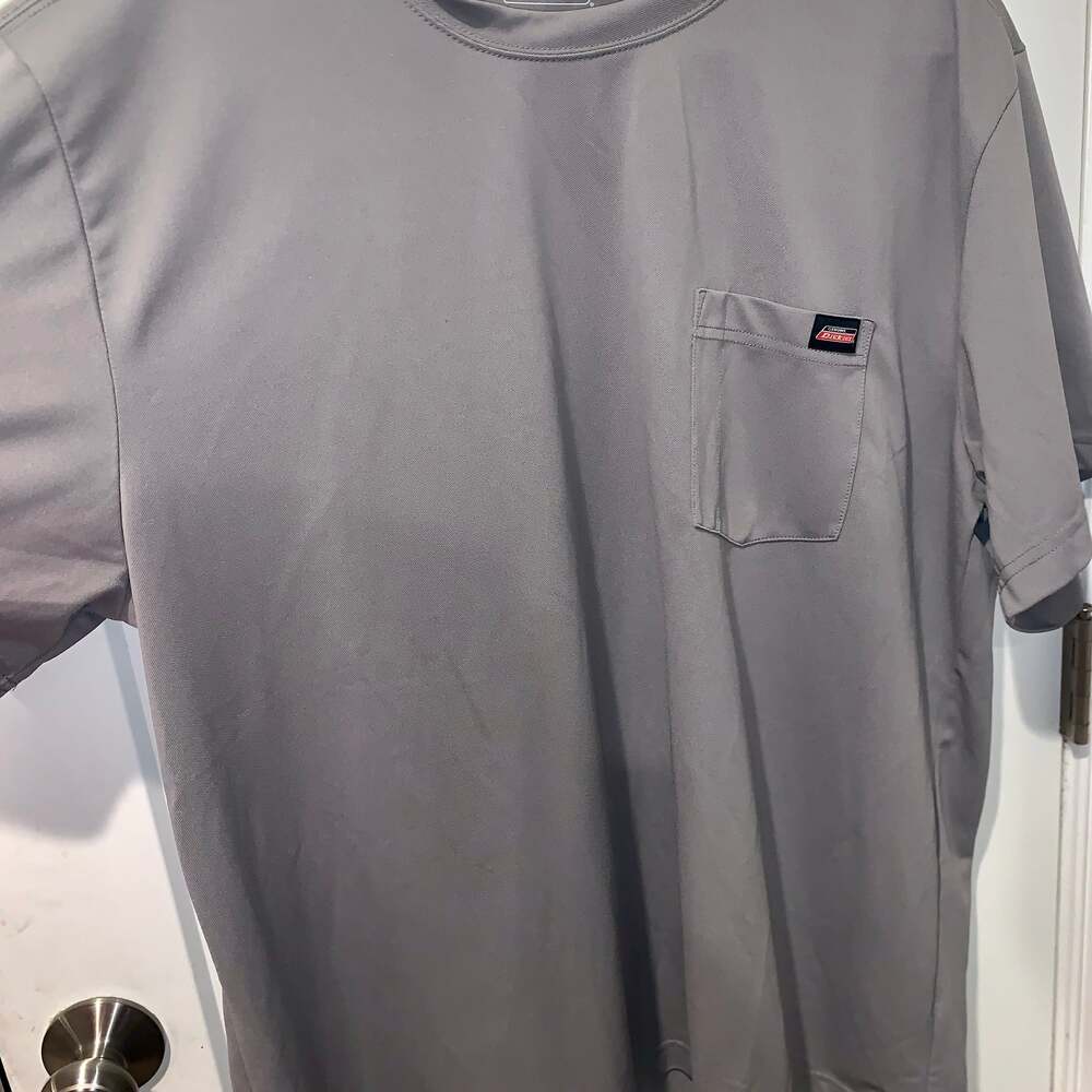 Dickies Mens Size 2XL Color Grey Short Sleeve With Logo Crew Neck Pocket Tee‎